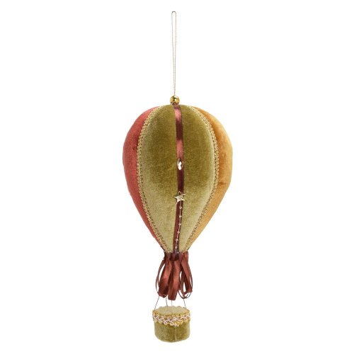 Záves balón zel/teh/zla zamat textil 13*13*28cm