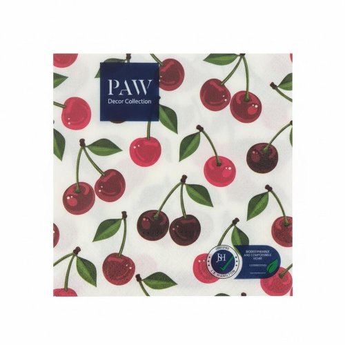 Sdl131800 servítky 33x33cm/20ks/3vrst cherries pattern