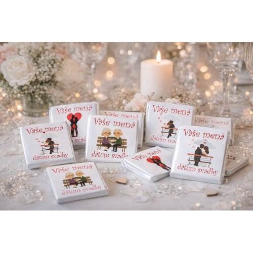 Svadobné mini čokoládky pre hostí