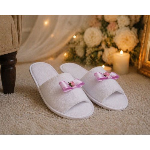 Svadobné papuče s mašličkou / kvietkom