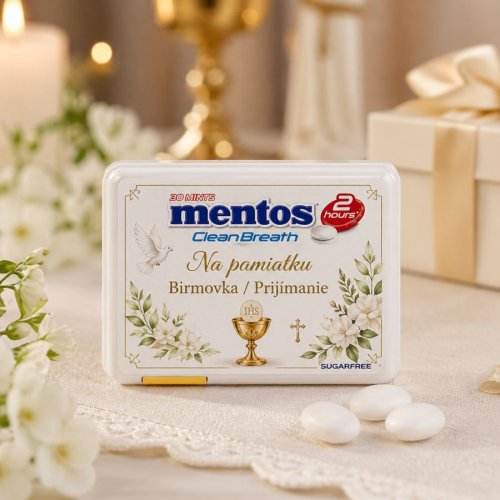 Cukierki Mentos na komunię/bierzmowanie