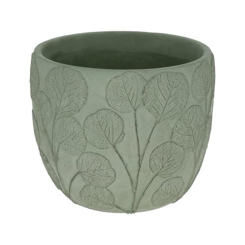 Kvetináč cement kvety 20,7x20,7x17,8cm zelený