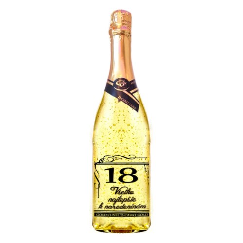Wino musujące ze złotem na 18. urodziny