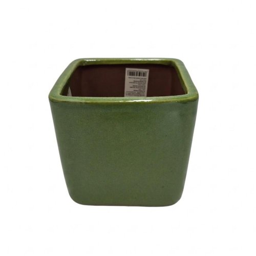 516fl/s mrazuvzd.obal keram.štvorec m 18x17cm zelený - Umelé kvety