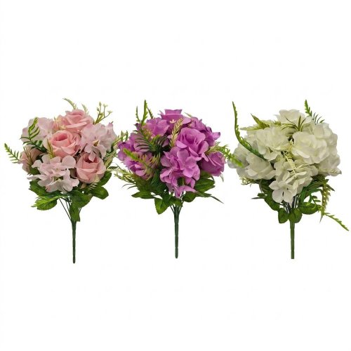 Kytica ruža, hydrangea mix/3f 40cm