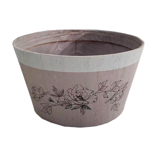 Obal breza kvet.vzor sivo-fial. 15x9cm - Umelé kvety