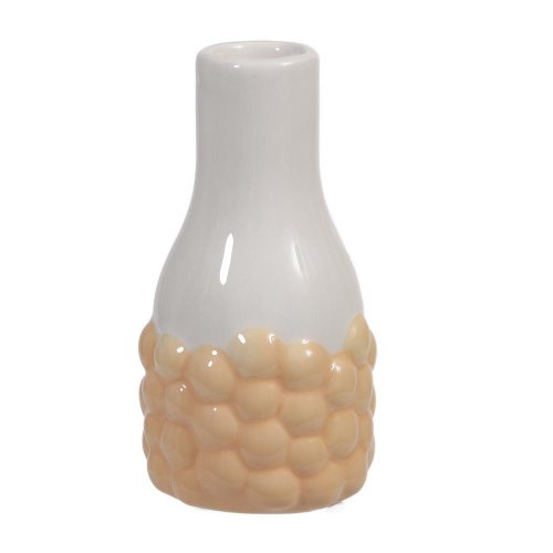 Váza bublinky keramika 6x11,5cm bielooranžová - Veľkonočné ozdoby