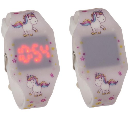 Detské hodinky, jednorožec, s led displejom - Umelé kvety