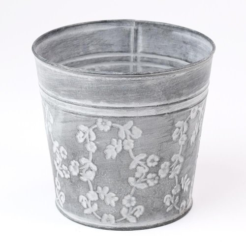 Obal plech vzor kvet 14x13.3h - Umelé kvety