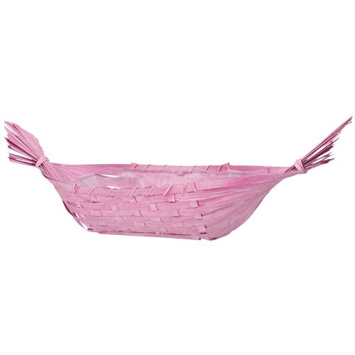 Košík loďka bambus 63x10cm ružový - Veľkonočné ozdoby