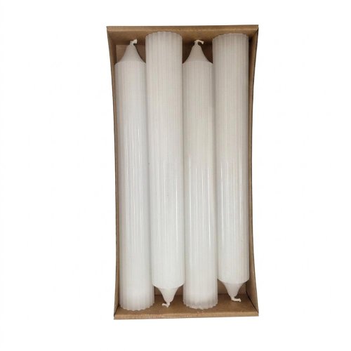 Kónická 4-pack ryflowana biely 3,5x25,5cm,bal.4ks - Vianočné dekorácie