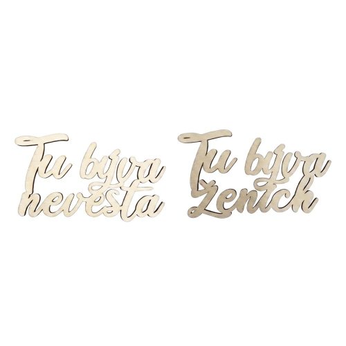 Výrez nápis ,,tu býva nevesta/ženích,, č27/28 - Umelé kvety