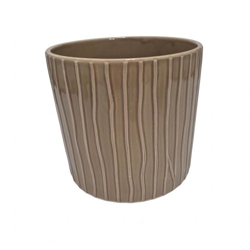 Obal valec šedo-béžová 19xv17,5cm - Umelé kvety