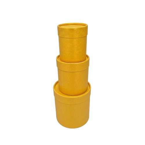 Darčeková krabička žltá vzor s/3 18x10 - 13x14cm - Aranžérsky materiál