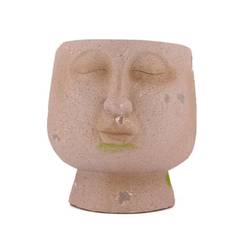 Obal cement hlava bl.terakota 32x29x30cm