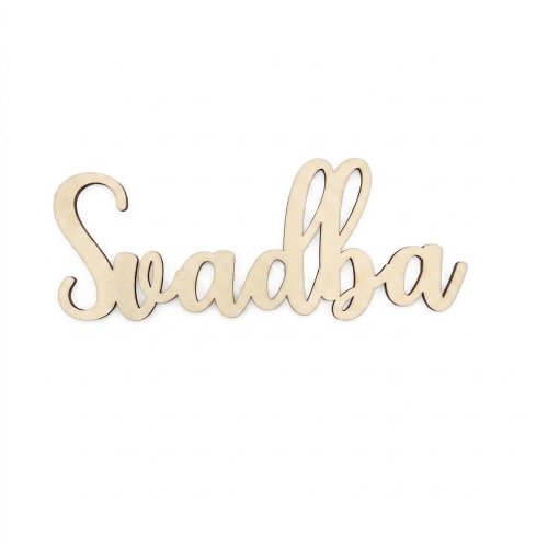 Výrez nápis ,,svadba,, č8 - Umelé kvety