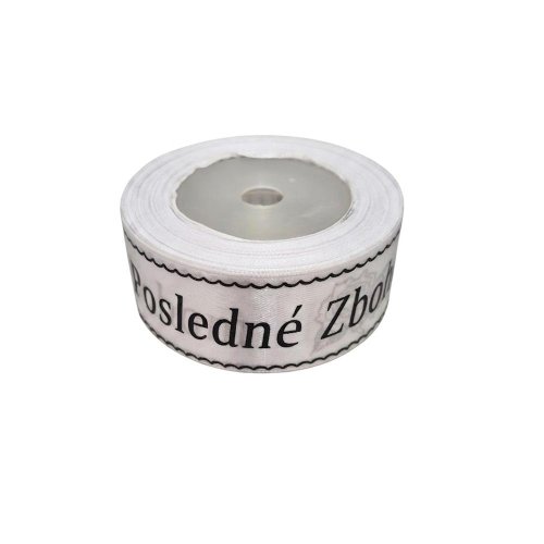 Stuha smútočná posledné zbohom bielo/čierna 3cm*20y