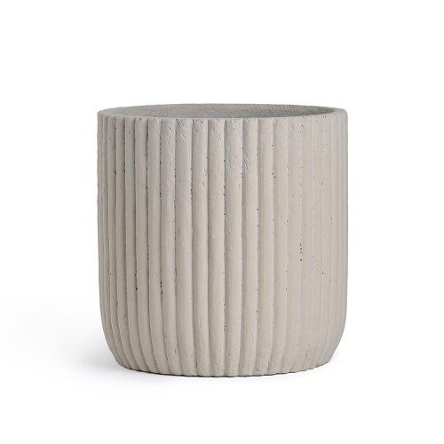 Obal cement vrúbky béžový 15cm - Jesenné dekorácie