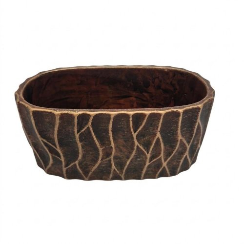 Osłonka cement hnedo-zlatá 22,5 × 11,5 × 10,5 cm - Umelé kvety