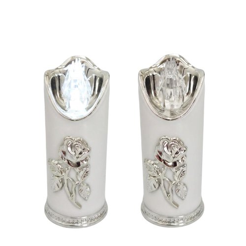 Svet. led rico ruža biela+str+bie 1/25/lux -bat 12,3cm - Umelé kvety