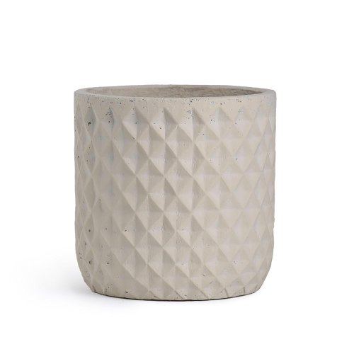 Obal cement kosoštvorec béžový 15cm - Jesenné dekorácie