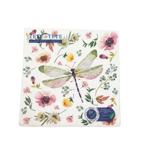 Tl128900 servítky 33x33cm/20ks pastel dragonfly