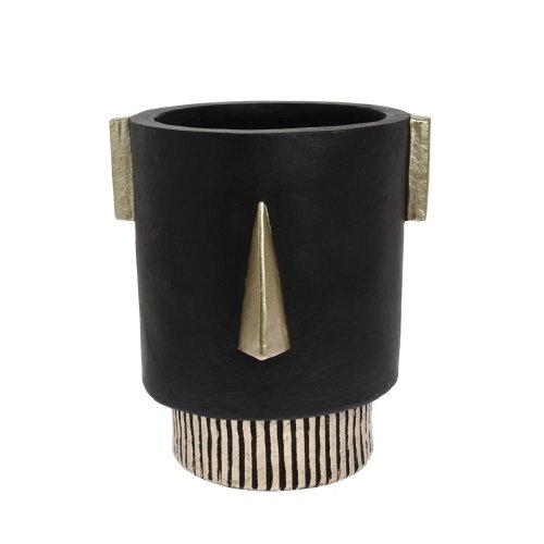 Keram.obal tvár zlato-čier. 27x23x29,5cm