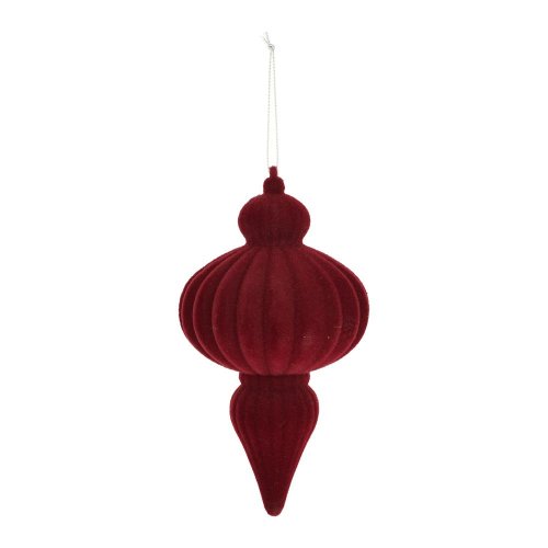 Záves ornament zamat plast 15cm červený - Vianočné dekorácie a ozdoby
