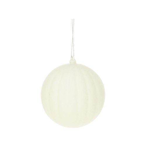 Záves guľa zamat plast 10cm krém