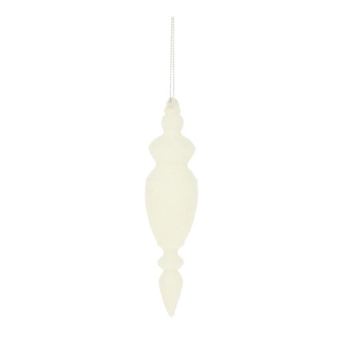 Záves ornament zamat plast 15cm krém - Vianočné dekorácie a ozdoby