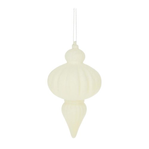 Záves ornament zamat plast 15cm krém