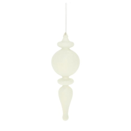 Záves ornament zamat plast 21cm krém - Vianočné dekorácie a ozdoby