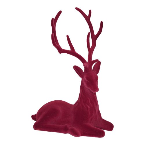 Jeleň zamat plast 69x53cm červený - Aranžérsky materiál