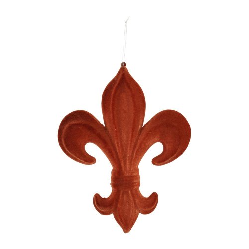 Záves ornament zamat plast 22cm oranžová - Vianočné dekorácie a ozdoby