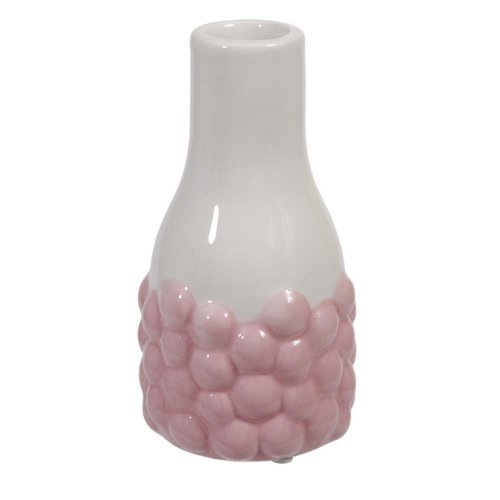 Váza bublinky keramika 6x11,5cm bieloružová - Umelé kvety