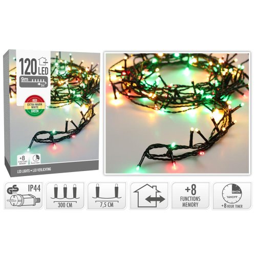 Led lights 120led 3clr - Vianočné osvetlenie