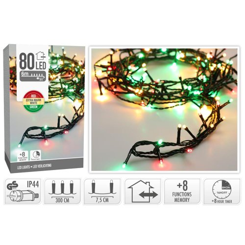 Led lights 80led 3clr - Vianočné osvetlenie