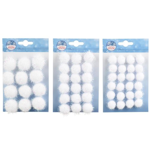 Guľočky nalepovacie polyest lepiace 3ass pr.3/2,5/2cm - Vianočné dekorácie