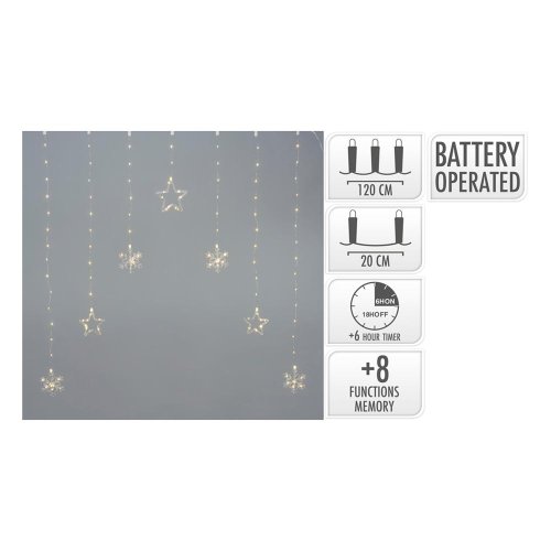 Led hviezdičky záves micro /bat/časovač/8funk - Vianočné osvetlenie