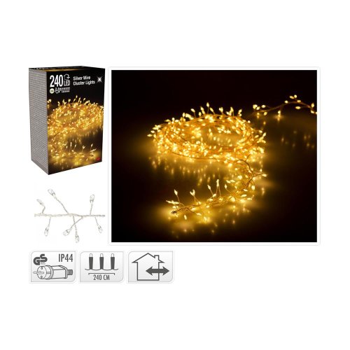 Led240 silver drôt ww/iner,out/ - Vianočné osvetlenie
