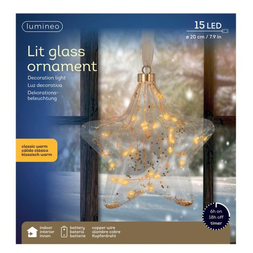 Led hviezda bater. 20x6,5cm - Vianočné osvetlenie
