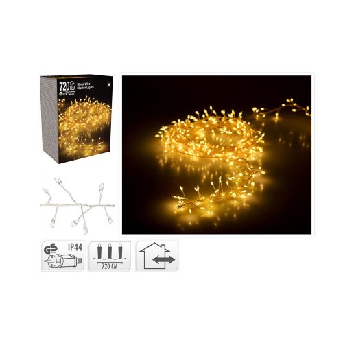 Led720 silver drôt ww/iner,out/ - Vianočné osvetlenie
