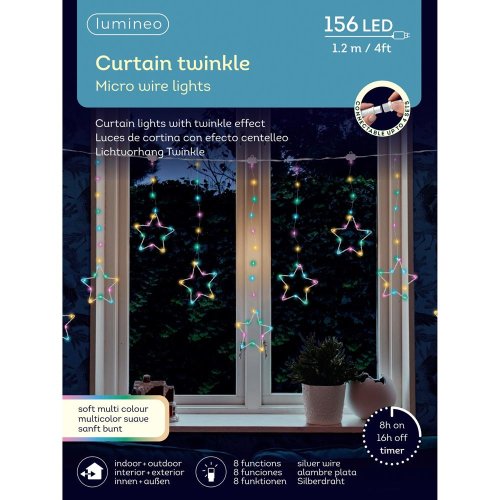 Led záves hviezdičky multi/ 8funk/ - Vianočné osvetlenie