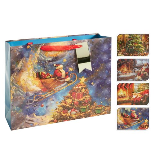Taška darč vian medium 4ass - Vianočné dekorácie