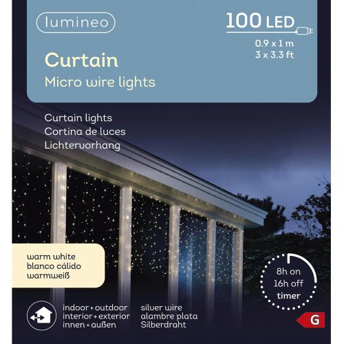 Led svetelný záves/stále svietenie/ww 90/90/100cm - Vianočné osvetlenie