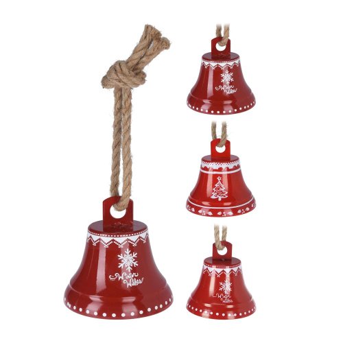 Zvonček s jutovým lanom 12 x 13 cm - Vianočné dekorácie a ozdoby