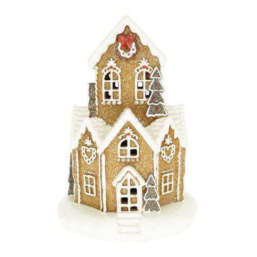Domček led perník polyres 20x20x32cm
