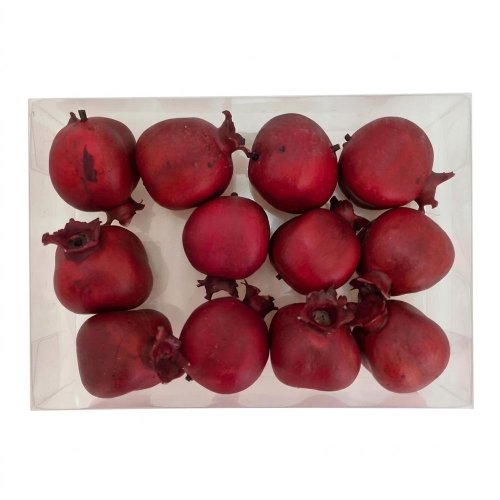 Jablká granátové s/12 plast 4cm červené - Jesenné dekorácie