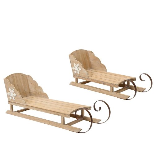 Sanky drevené s/2 v33x87,5x27cm - Vianočné dekorácie