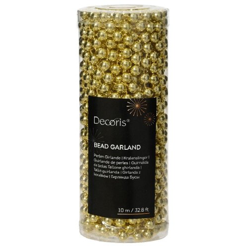 Girlanda gold korálky pr.0.8cm x1m/ polysterén - Vianočné dekorácie